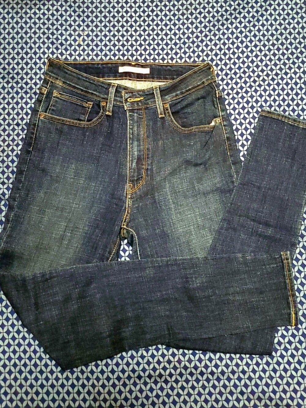 Women's Dark Blue Levi Jeans - High Rise Skin Fit